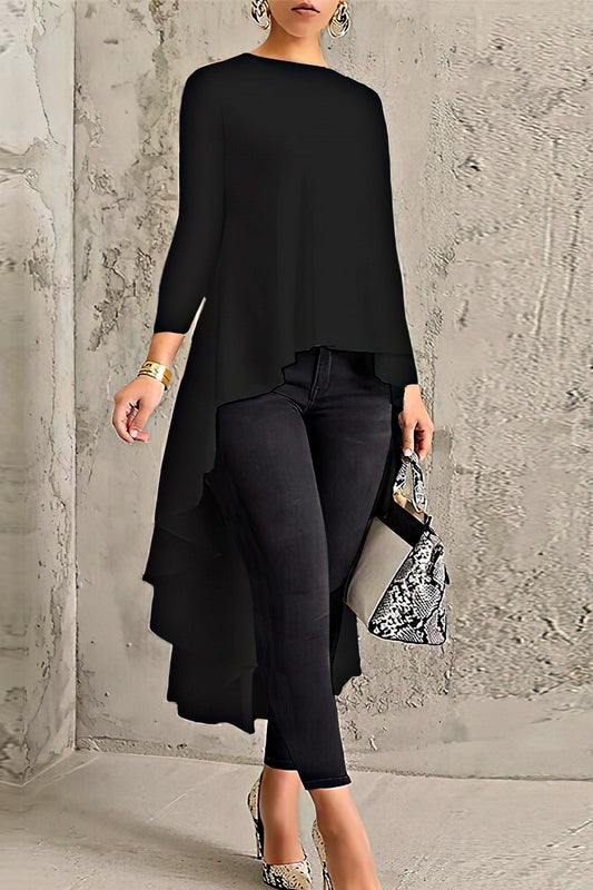 Elegant Asymmetrical Draped Tunic