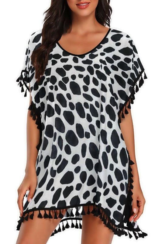 Monochrome Safari Tassel Cover-Up