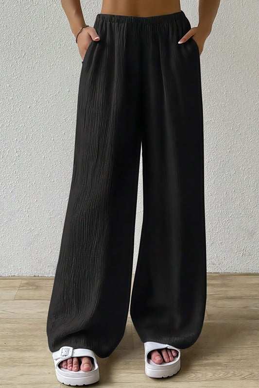 Luxe Black Wide-Leg Pants