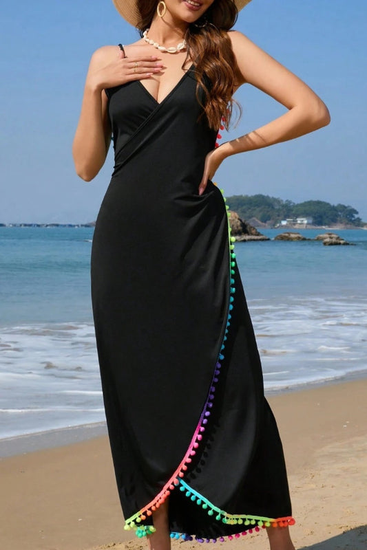 Pom-Pom Trim Maxi Cover-Up